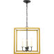 Oyster Bay 4 Light 16 inch Brass and Black Pendant Ceiling Light