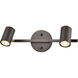 Southport 2 Light 16 inch Matte Black with Satin Brass Vanity Light Wall Light