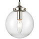 Altoona 1 Light 6 inch Matte Black with Polished Nickel Mini Pendant Ceiling Light