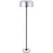 Peru 63 inch 40 watt Brushed Nickel and Black with White Marble Floor lamp Portable Light