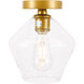 Rochester 1 Light 8 inch Brass Flush Mount Ceiling Light