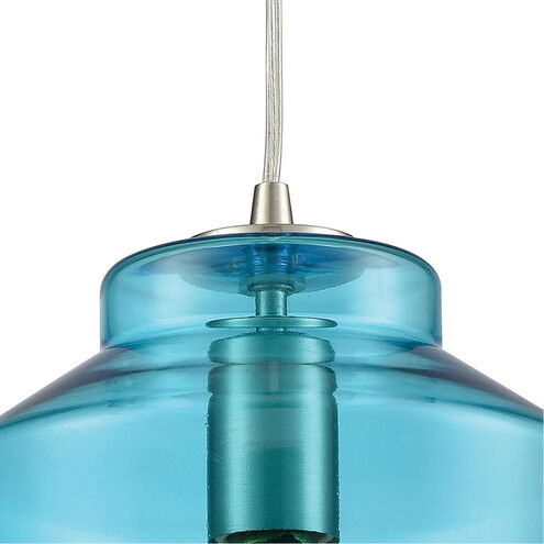 Chambersburg 1 Light 8 inch Satin Nickel with Aqua Mini Pendant Ceiling Light