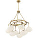 Lumenfold Nine-Globe ChandelierLumenfold 9 Light 34 inch Natural Brass Chandelier Ceiling Light