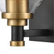 Monongahela 1 Light 6 inch Matte Black with Satin Brass Vanity Light Wall Light