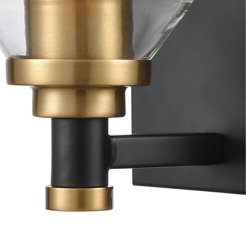 Monongahela 1 Light 6 inch Matte Black with Satin Brass Vanity Light Wall Light