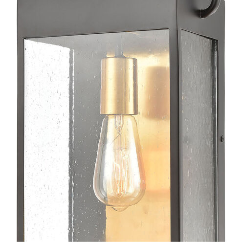 Forty Fort 1 Light 17 inch Matte Black with Brushed Brass Outdoor Wall Sconce