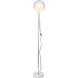 Sayre 67.8 inch 40 watt Chrome with White Marble Floor lamp Portable Light