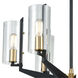 McKees 6 Light 26 inch Matte Black with Satin Brass Chandelier Ceiling Light