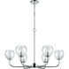 Glenolden 6 Light 35 inch Polished Chrome with Clear Chandelier Ceiling Light