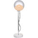 Sayre 20 inch 40 watt Chrome with White Marble Table lamp Portable Light