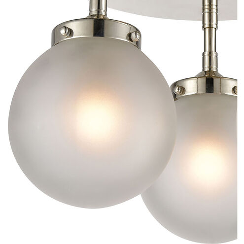 Altoona 3 Light 15 inch Polished Nickel with Frosted White Semi Flush Mount Ceiling Light