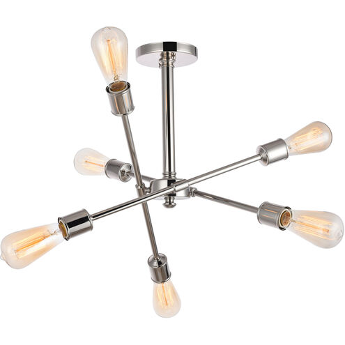 Newtown 6 Light 17 inch Polished Nickel Flush Mount Ceiling Light