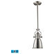 Pittsburgh LED 7.5 inch Satin Nickel Mini Pendant Ceiling Light