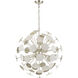 Walker 8 Light 28 inch Matte White with Silver Leaf Chandelier Ceiling Light