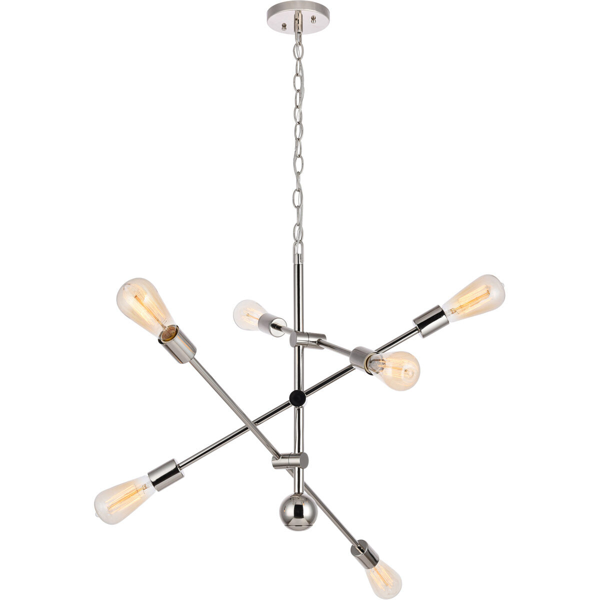 Newtown 6 Light 29 inch Polished Nickel Pendant Ceiling Light