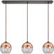 Kingsbury 3 Light 36 inch Oil Rubbed Bronze Multi-Pendant Ceiling Light, Linear