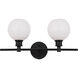 Syracuse 2 Light 19 inch Black Wall sconce Wall Light