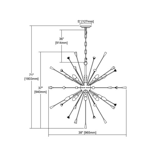 Ralpho 10 Light 38 inch Matte Gold Chandelier Ceiling Light