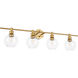 Syracuse 4 Light 38 inch Brass Wall sconce Wall Light