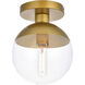 Oyster Bay 1 Light 8 inch Brass Flush Mount Ceiling Light