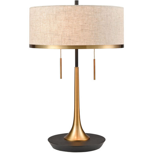 Galway 22 inch 60 watt Brass with Black Table Lamp Portable Light