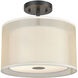 Hopewell 2 Light 12 inch Matte Black Semi Flush Mount Ceiling Light