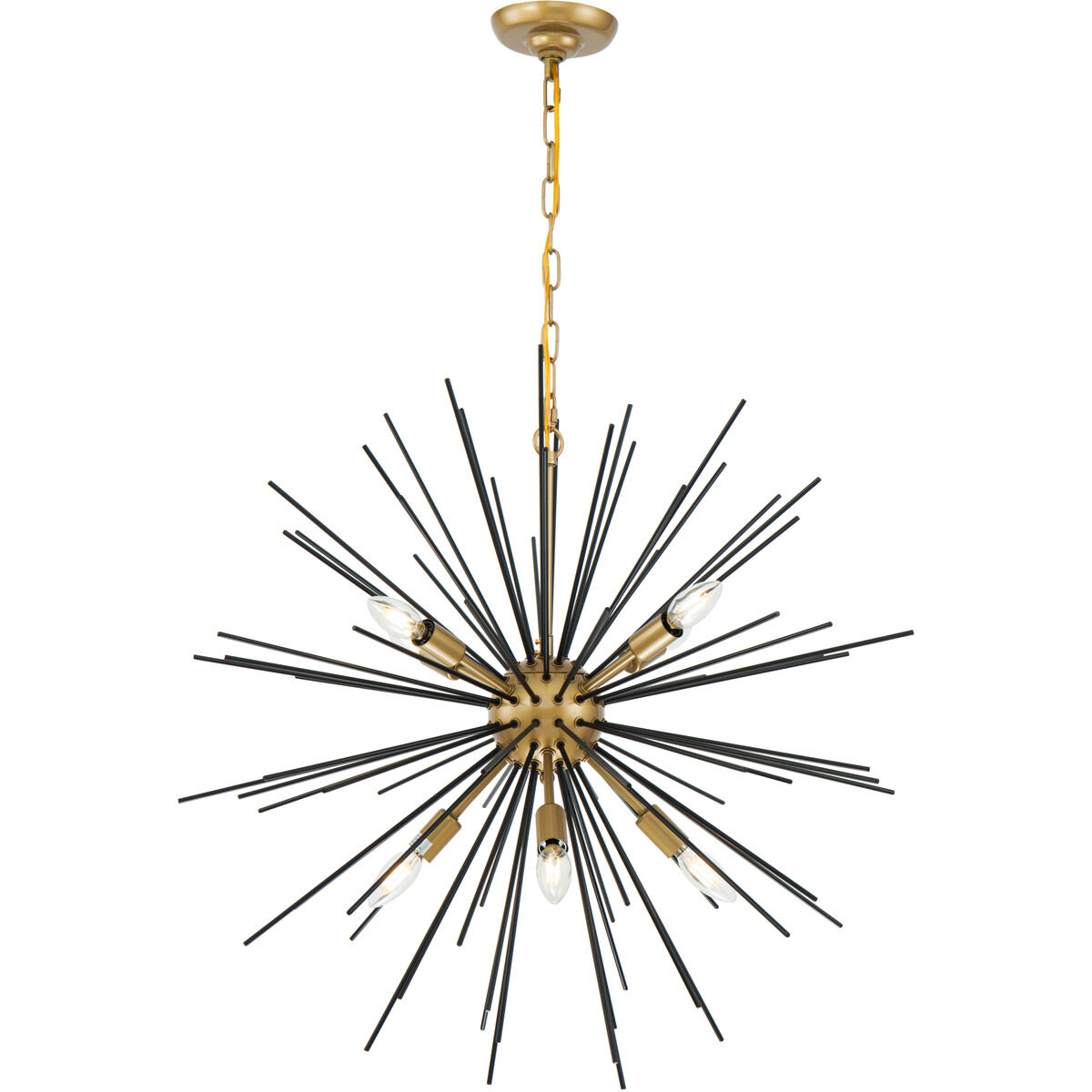 Esopus 8 Light 30 inch Brass and Black Pendant Ceiling Light