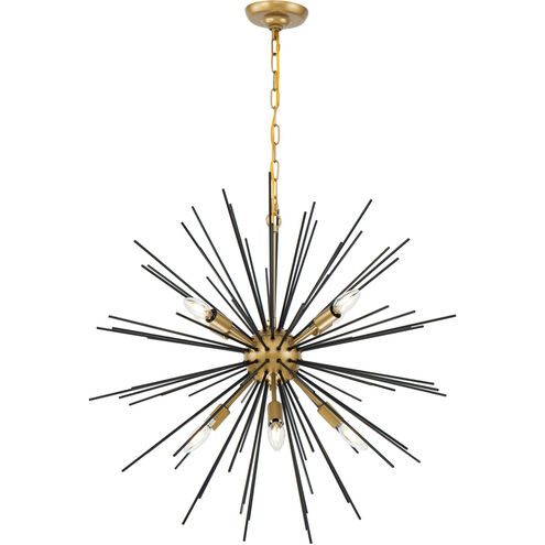 Esopus 8 Light 30 inch Brass and Black Pendant Ceiling Light