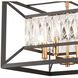 Gardiner 4 Light 15 inch Charcoal with Satin Brass Chandelier Ceiling Light