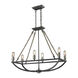 Gates 6 Light 13 inch Silvered Graphite with Polished Nickel and Natural Chandelier Ceiling Light