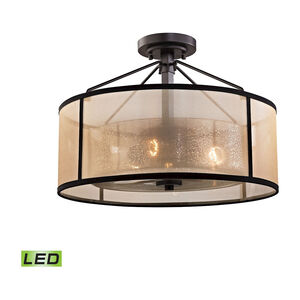 Mifflin LED 18 inch Oil Rubbed Bronze Semi Flush Mount Ceiling Light