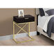 Seneca 24 X 18 inch Cappuccino and Gold Accent End Table or Night Stand