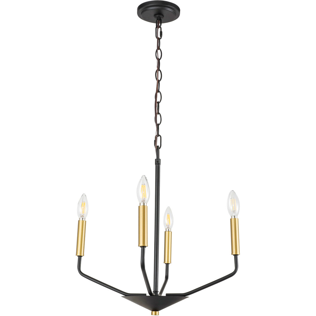 Geneseo 4 Light 18 inch Black and Brass Pendant Ceiling Light
