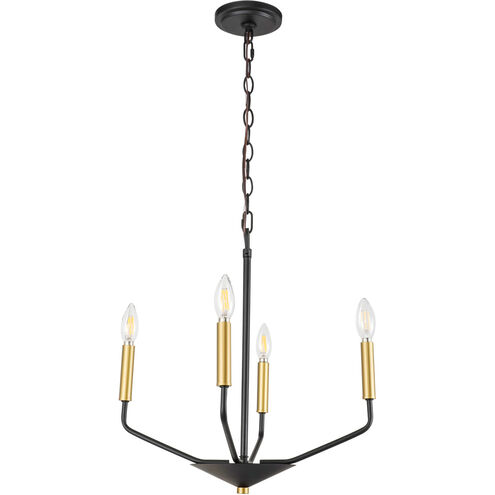 Geneseo 4 Light 18 inch Black and Brass Pendant Ceiling Light