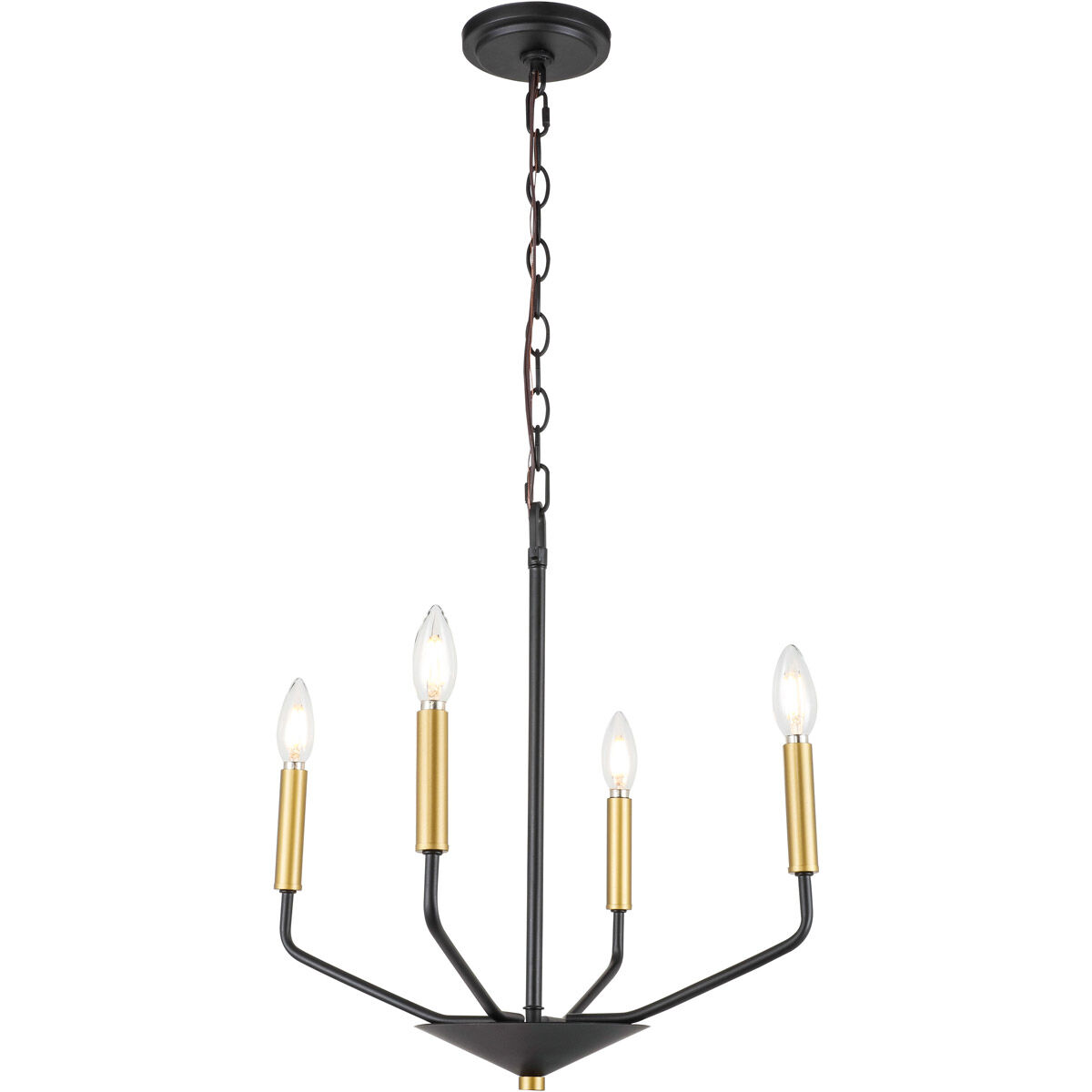 Geneseo 4 Light 18 inch Black and Brass Pendant Ceiling Light