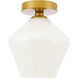 Rochester 1 Light 8 inch Brass Flush Mount Ceiling Light