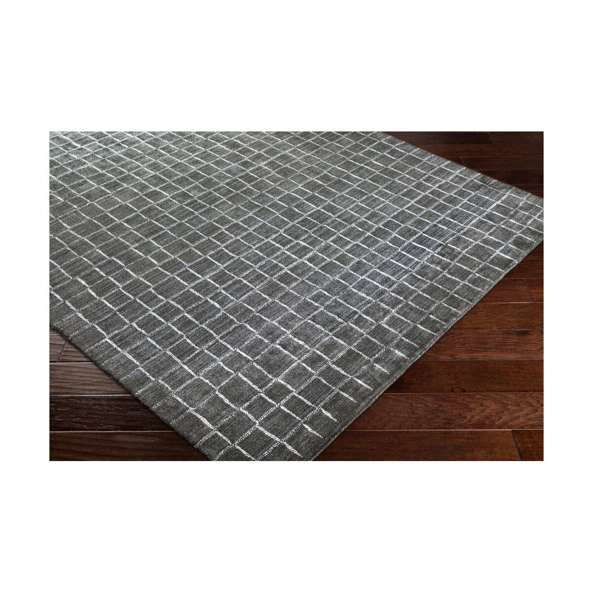 Chili 108 X 72 inch Charcoal/White Rugs, Bamboo Silk and Cotton