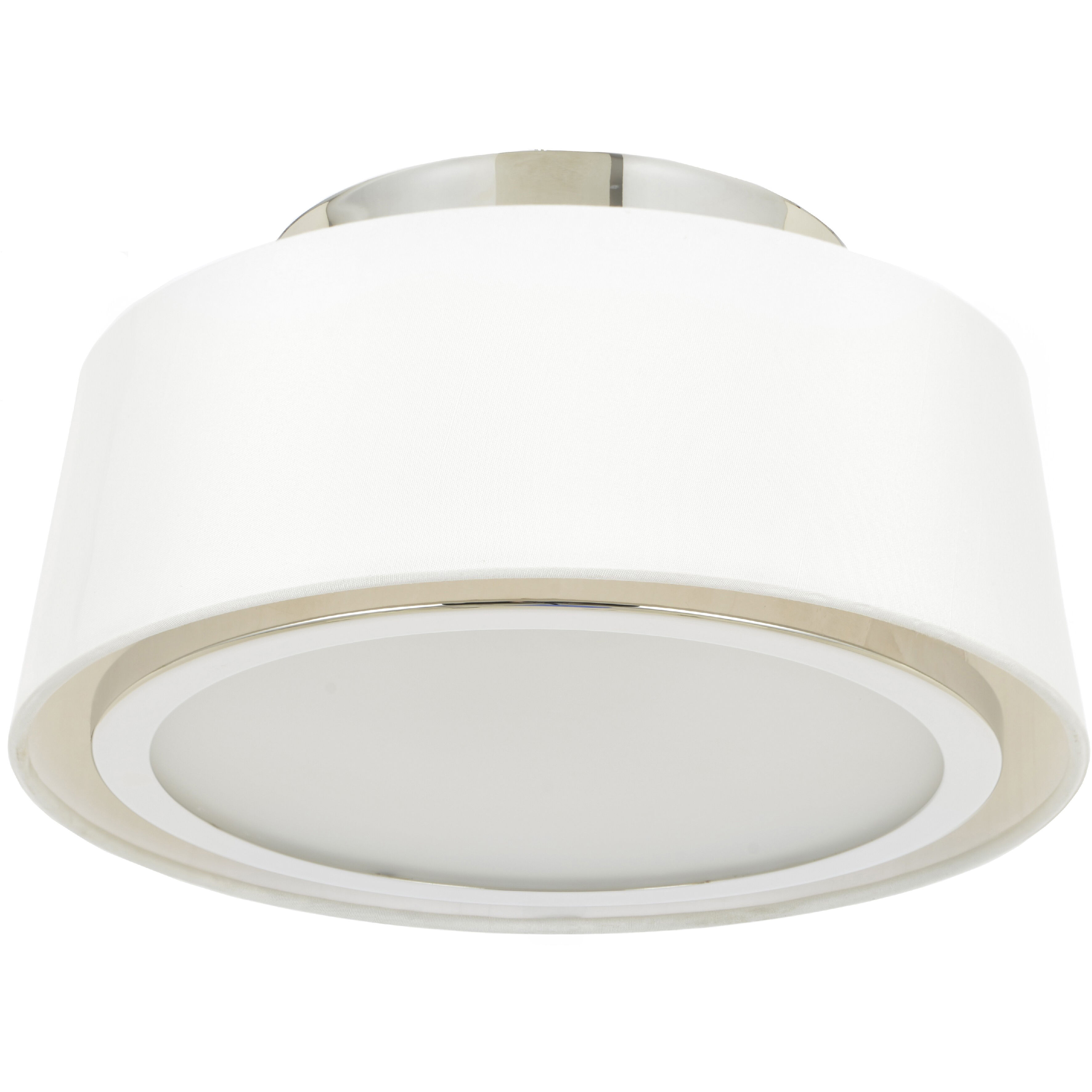 Stevens 2 Light 12 inch Polished Nickel Semi Flush Ceiling Light