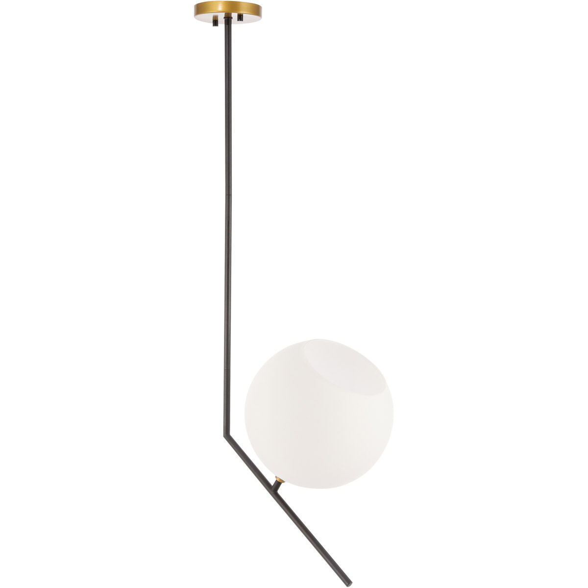 Monroe 1 Light 10 inch Black and Brass Pendant Ceiling Light