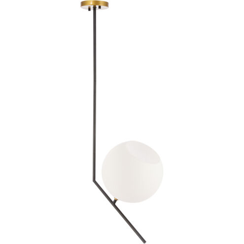 Monroe 1 Light 10 inch Black and Brass Pendant Ceiling Light