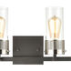 Wilkins 4 Light 32 inch Matte Black with Polished Nickel Vanity Light Wall Light