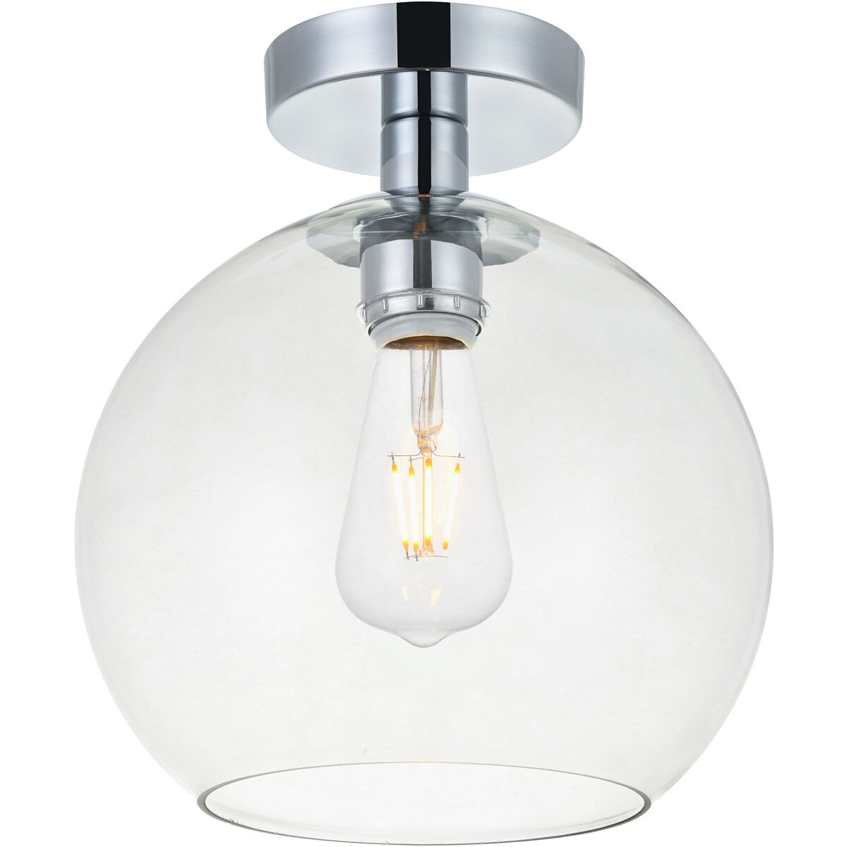 Huntington 1 Light 10 inch Chrome Flush Mount Ceiling Light