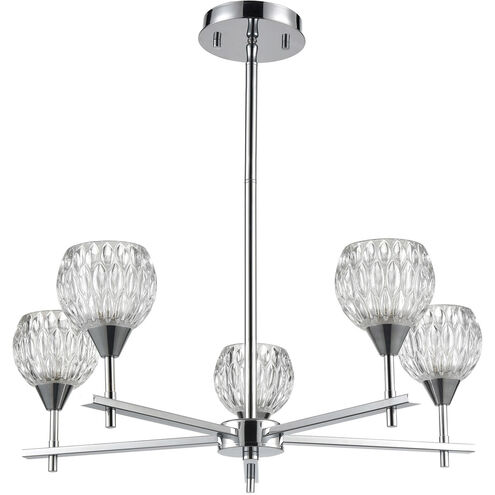 Warminster 5 Light 24 inch Polished Chrome Chandelier Ceiling Light