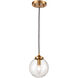 Altoona 1 Light 6 inch Antique Gold with Matte Black Mini Pendant Ceiling Light