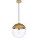 Oyster Bay 1 Light 14 inch Brass Pendant Ceiling Light