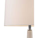 Jefferson 18 inch 60 watt White and Chrome Table Lamp Portable Light