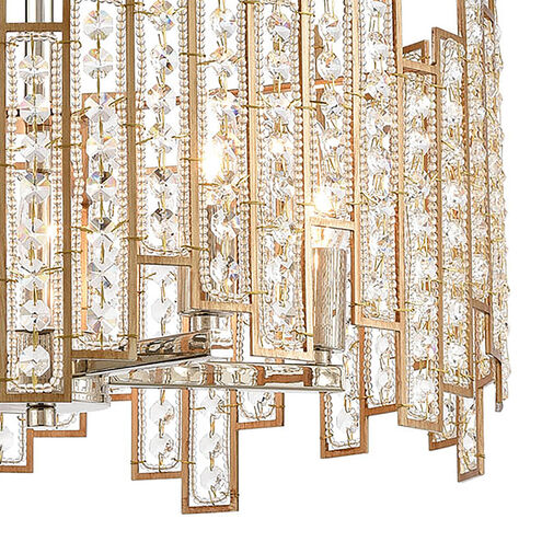 Swissvale 5 Light 19 inch Matte Gold with Polished Chrome Chandelier Ceiling Light