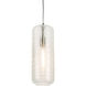 Montauk 1 Light 6 inch Satin Nickel Pendant Ceiling Light in Clear Swirl Glass
