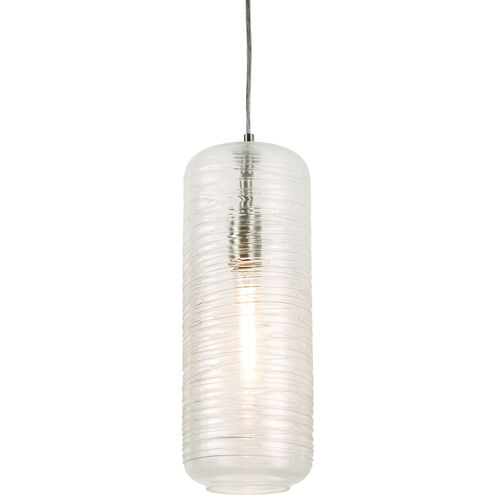 Montauk 1 Light 6 inch Satin Nickel Pendant Ceiling Light in Clear Swirl Glass