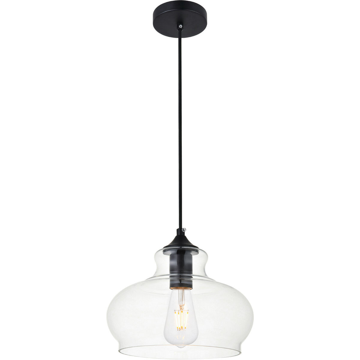 Gwynedd 1 Light 9 inch Black Pendant Ceiling Light
